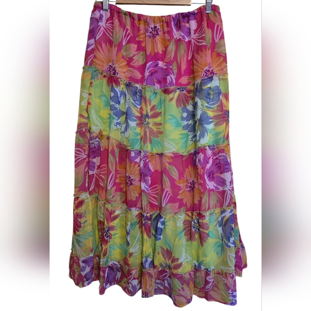 Gordon James Vibrant Flowy Skirt Medium